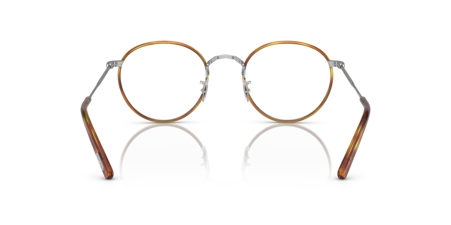 Oliver Peoples Carling con montura Plateado satinado / Ámbar y tortuga - Imagen Plaquetas nasales
