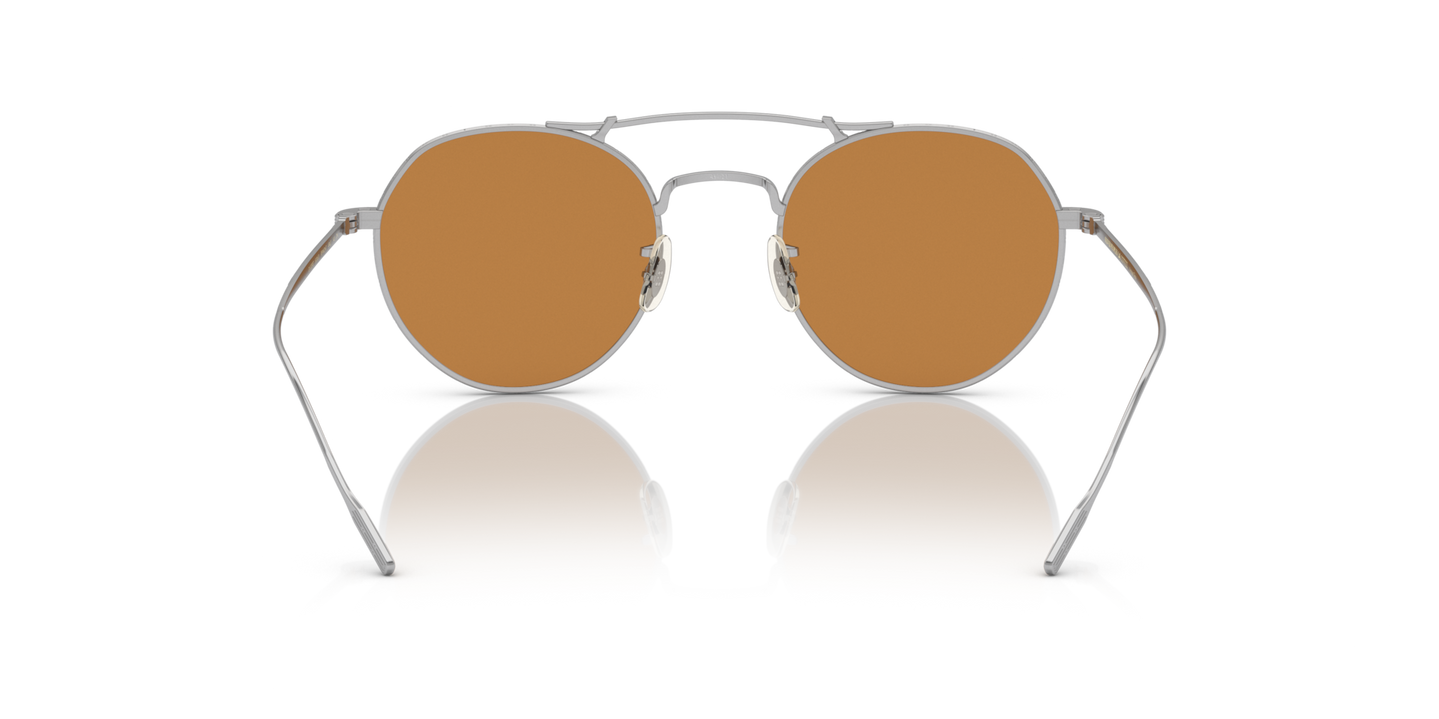 Oliver Peoples Reymont with Silver frame and Brown lenses - Image Nosepads