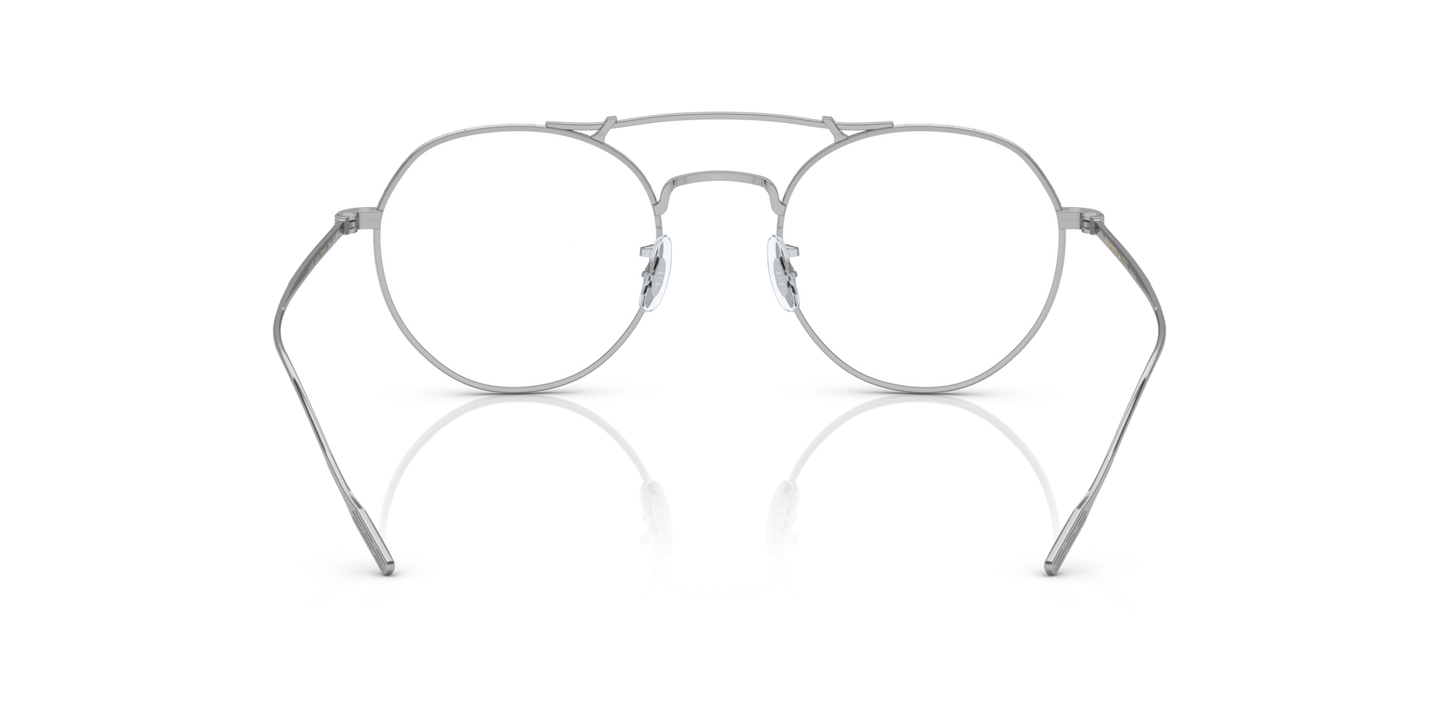 Oliver Peoples Reymont with Brushed Silver frame and Clear lenses - Image Nosepads