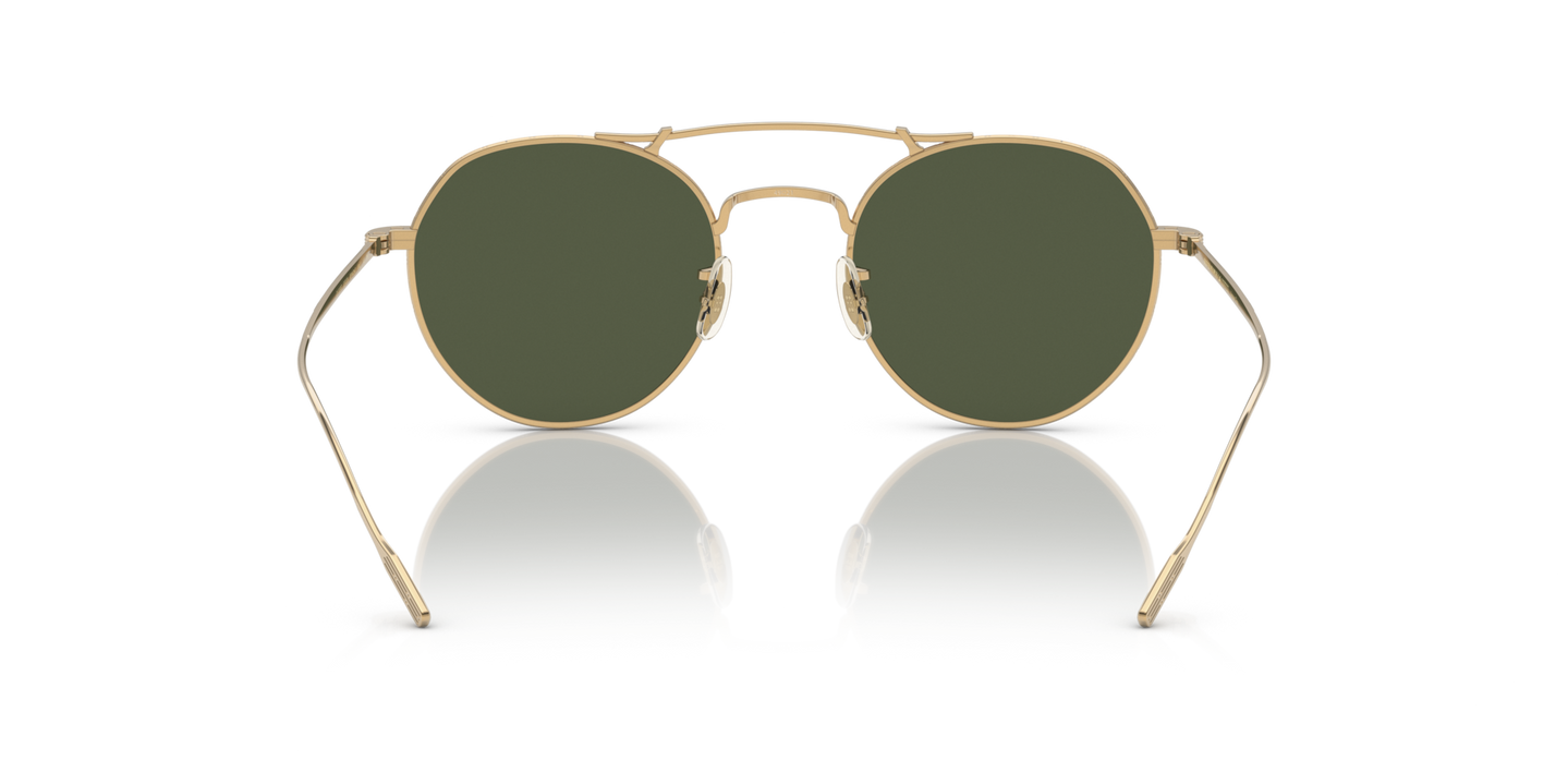 Oliver Peoples Reymont with Gold frame and Green lenses - Image Nosepads