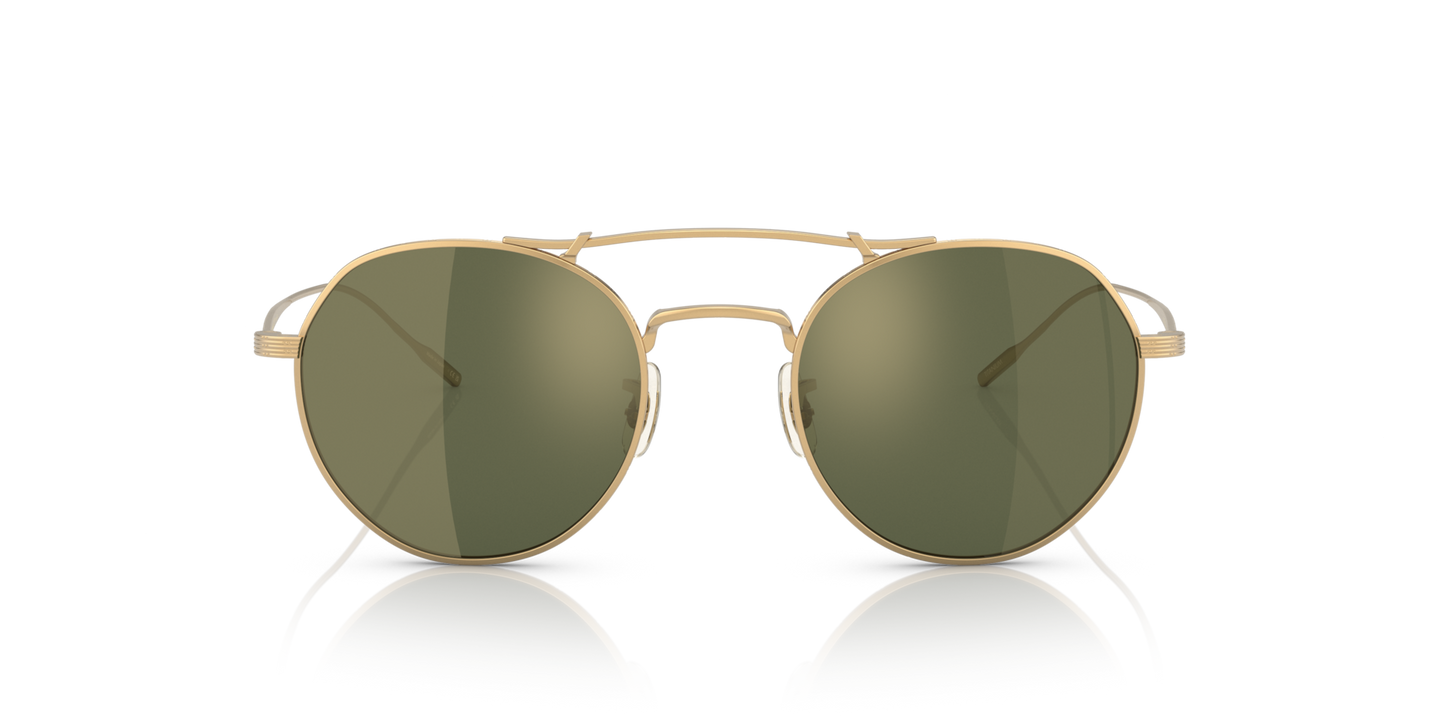 Oliver Peoples Reymont with Gold frame and Green lenses - Image Lenses
