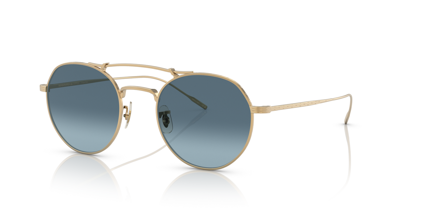 Oliver Peoples Reymont with Gold frame and Blue lenses - Image Eyewire