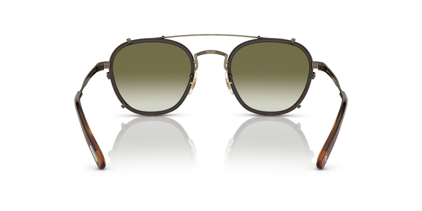 Sie Oliver Peoples Lilletto mit Antique Gold/Vintage LBR Gestell und Grün Gläsern - Bild Stegplättchen