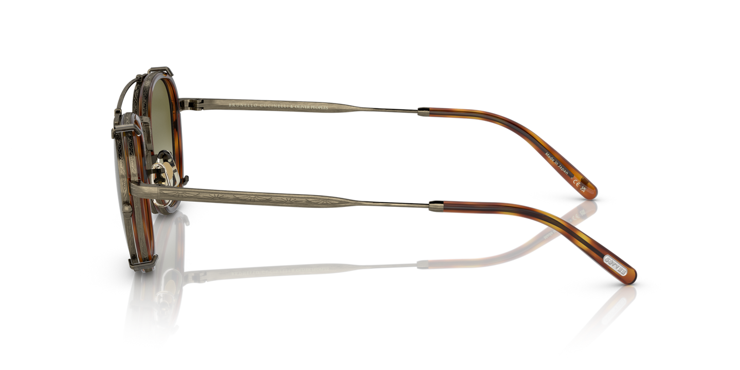 Sie Oliver Peoples Lilletto mit Antique Gold/Vintage LBR Gestell und Grün Gläsern - Bild Filigranarbeiten