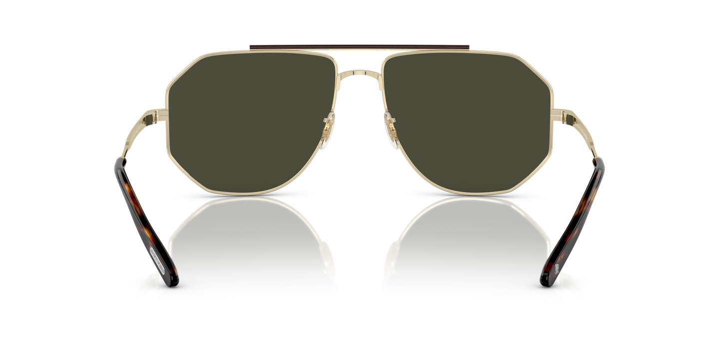 Oliver Peoples Moraldo with Gold frame and Green lenses - Image Nosepads