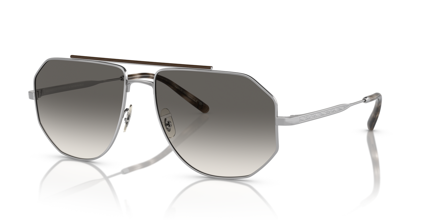 Oliver Peoples Moraldo con montatura Argento e lenti  Grigio - Immagine Ciliare