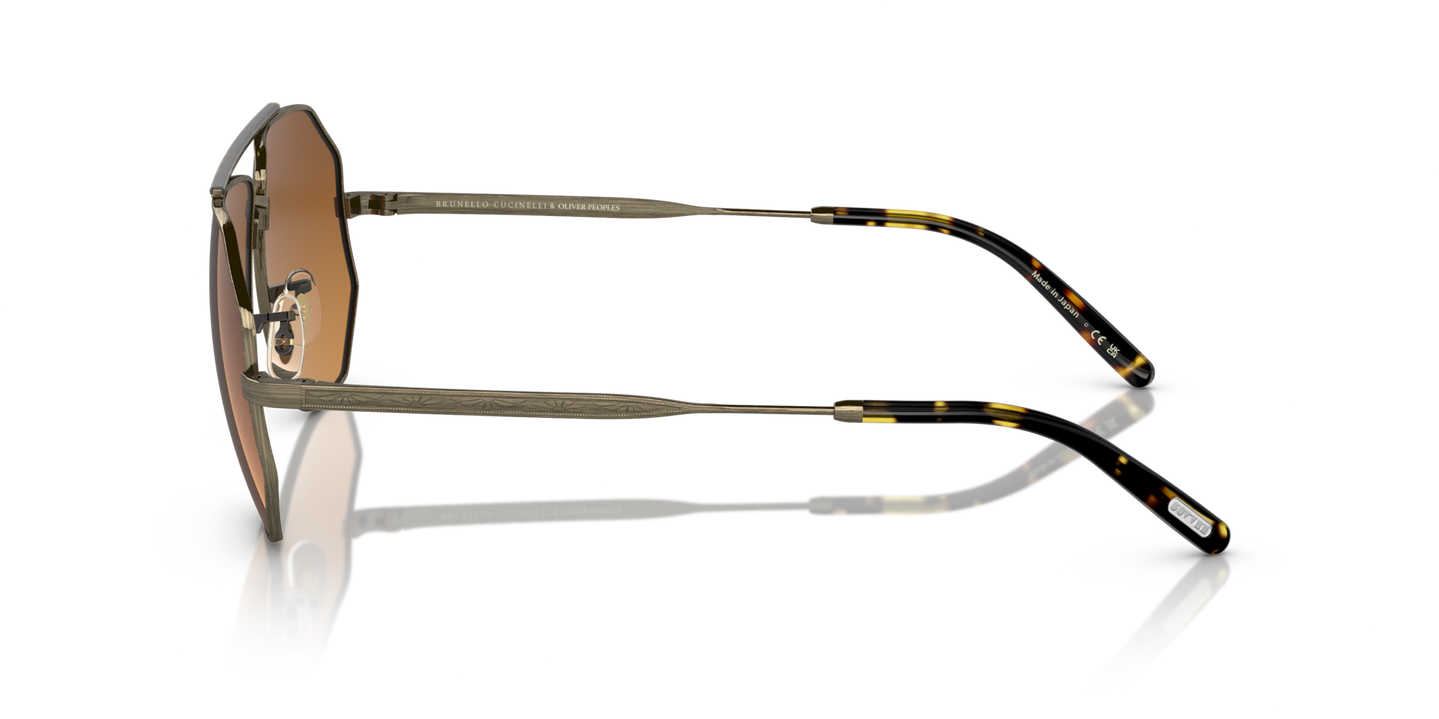 Oliver Peoples Moraldo with Antique Gold frame and Brown lenses - Image Filigree