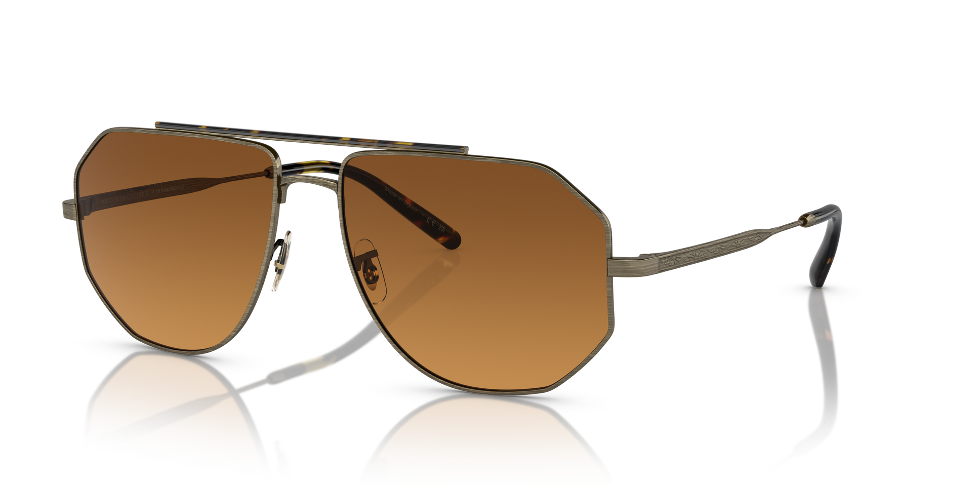 Oliver Peoples Moraldo with Antique Gold frame and Cognac Gradient