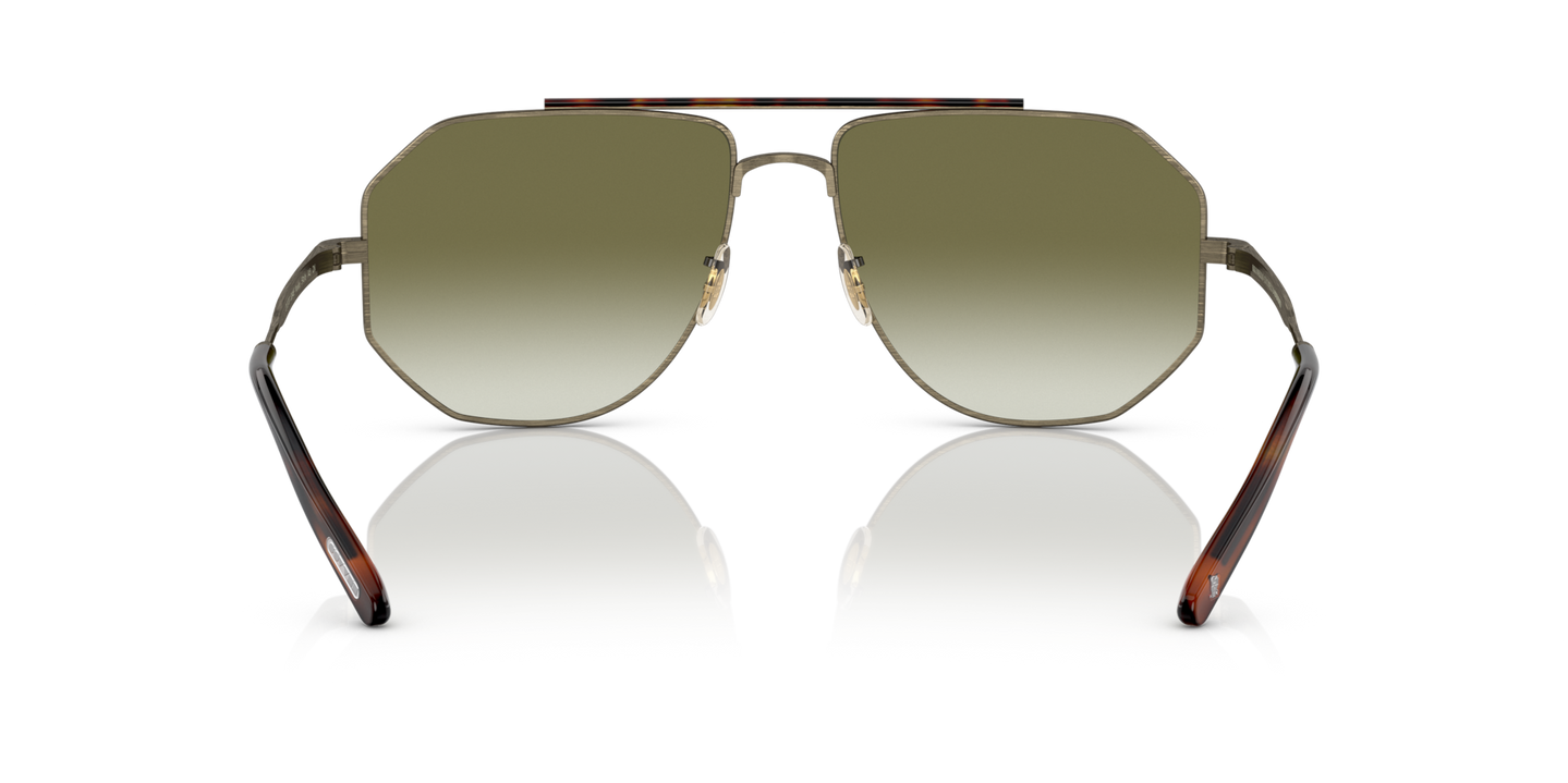 Oliver Peoples Moraldo con montatura Oro Antico e lenti  Verde - Immagine Naselli