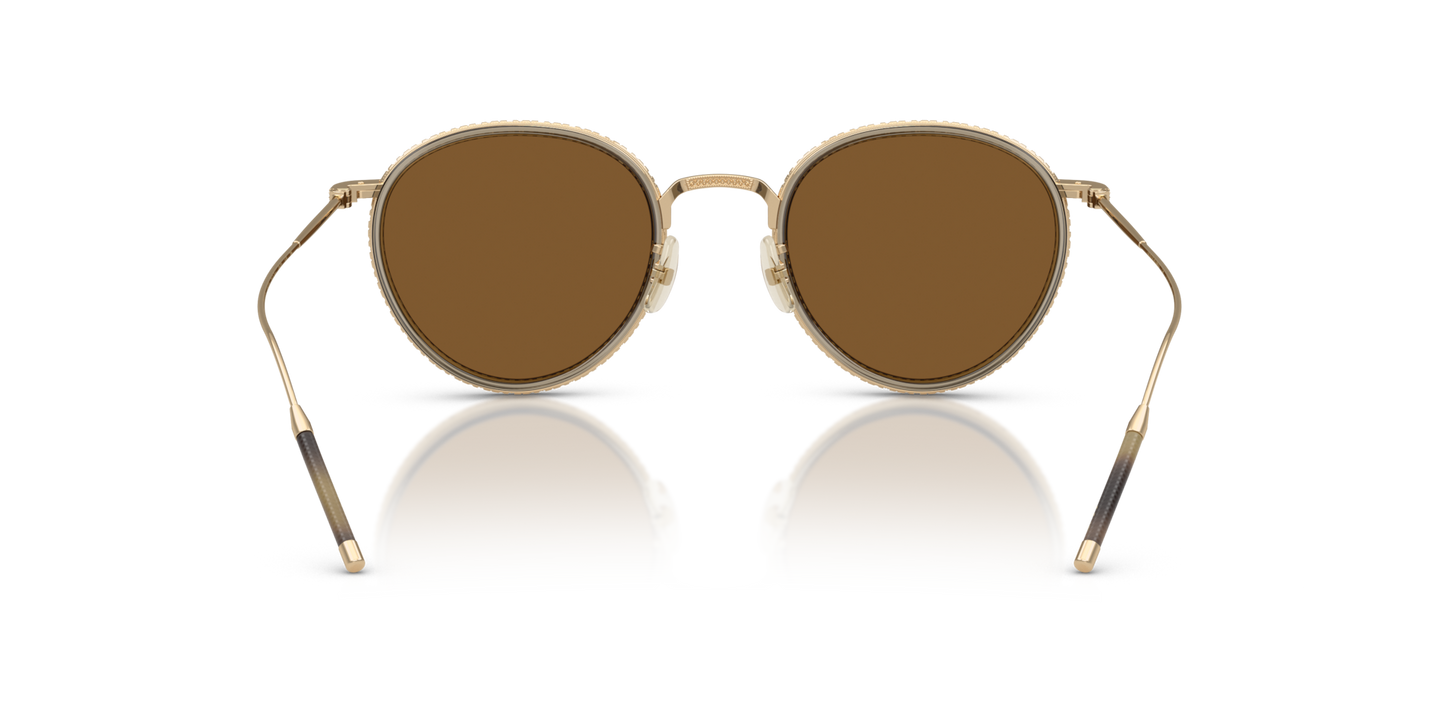 Oliver Peoples TK-8 Sun Gold Plated with 18k Gold Plated frame and Brown lenses - Image Nosepads