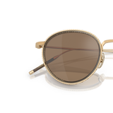 Oliver Peoples TK-8 Sun Gold Plated avec une monture Plaqué or 18k et des verres Brun - Variant