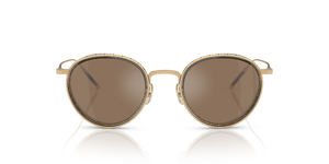 Oliver Peoples TK-8 Sun Gold Plated avec une monture Plaqué or 18k et des verres Brun - L'image 2