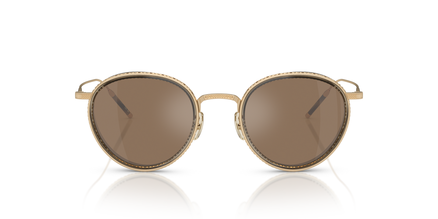 Oliver Peoples TK-8 Sun Gold Plated with 18k Gold Plated frame and Brown lenses - Image Material