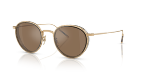 Oliver Peoples TK-8 Sun Gold Plated avec une monture Plaqué or 18k et des verres Brun - L'image 1