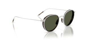 Oliver Peoples TK-8 Sun Gold Plated con montura 18k White Gold Plated y lentes Verde - El 3