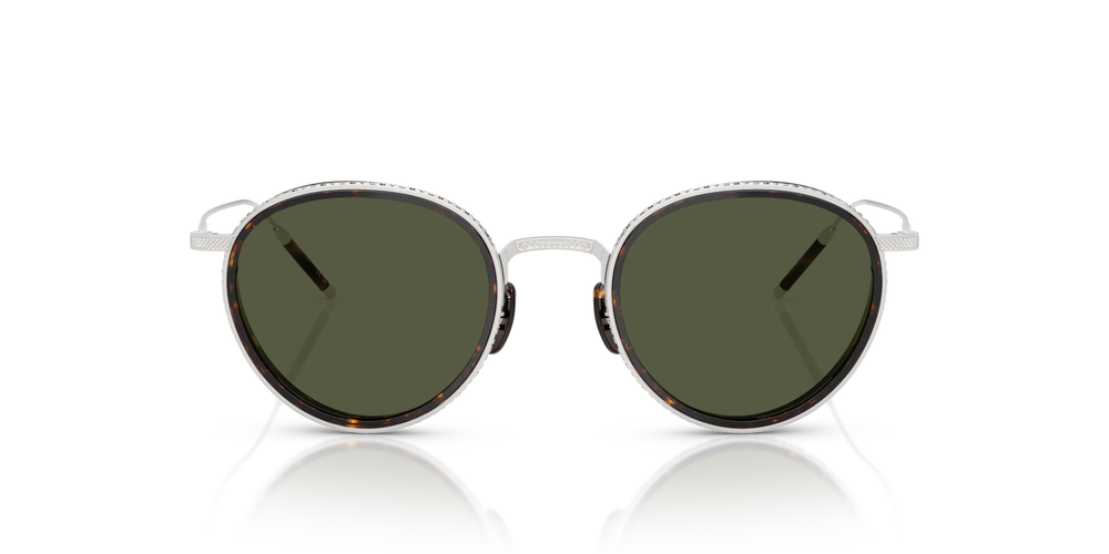 Oliver Peoples TK-8 Sun Gold Plated with 18k White Gold Plated frame and Green lenses - image 2