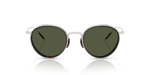 Oliver Peoples TK-8 Sun Gold Plated with 18k White Gold Plated frame and Green lenses - image 2