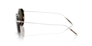 Oliver Peoples TK-8 Sun Gold Plated con montura 18k White Gold Plated y lentes Verde - El 4