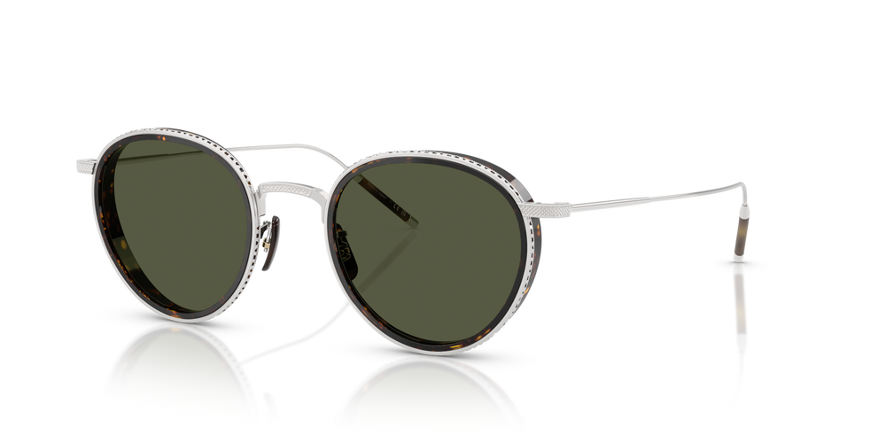 Oliver Peoples TK-8 Sun Gold Plated with 18k White Gold Plated frame and Green lenses - image 1