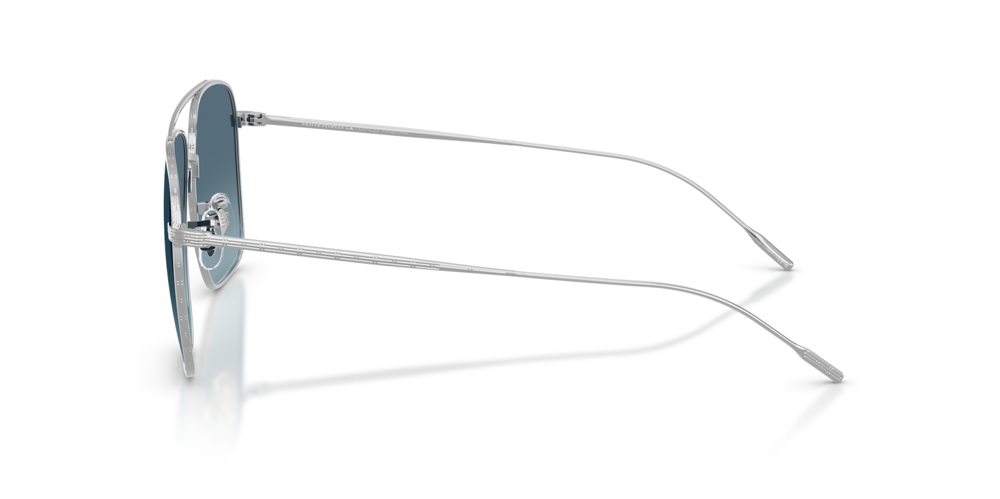 Oliver Peoples Dresner with Silver frame and Blue lenses - Image Filigree