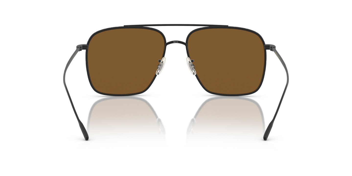 Oliver Peoples Dresner with Matte Black frame and Brown lenses - Image Nosepads