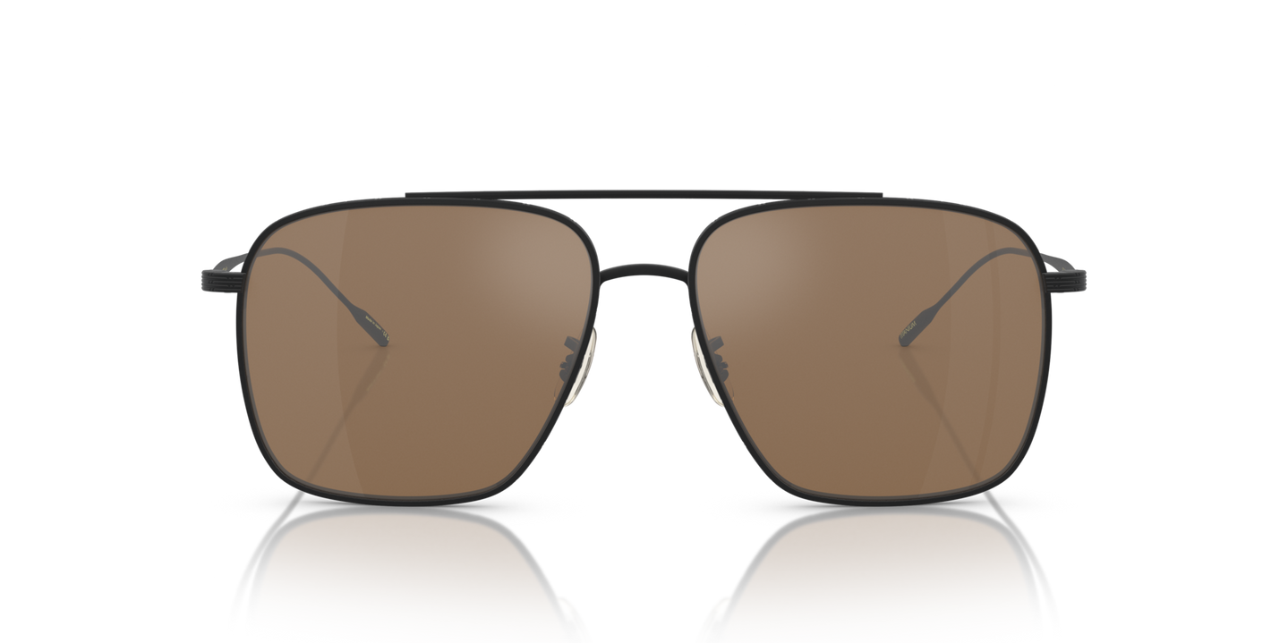 Oliver Peoples Dresner with Matte Black frame and Brown lenses - Image Material