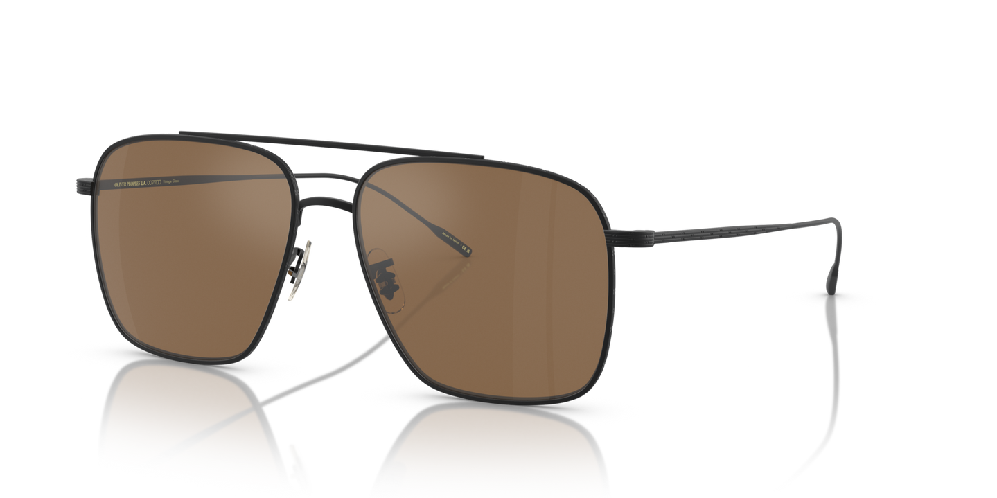 Oliver Peoples Dresner with Matte Black frame and Brown lenses - Image Eyewire