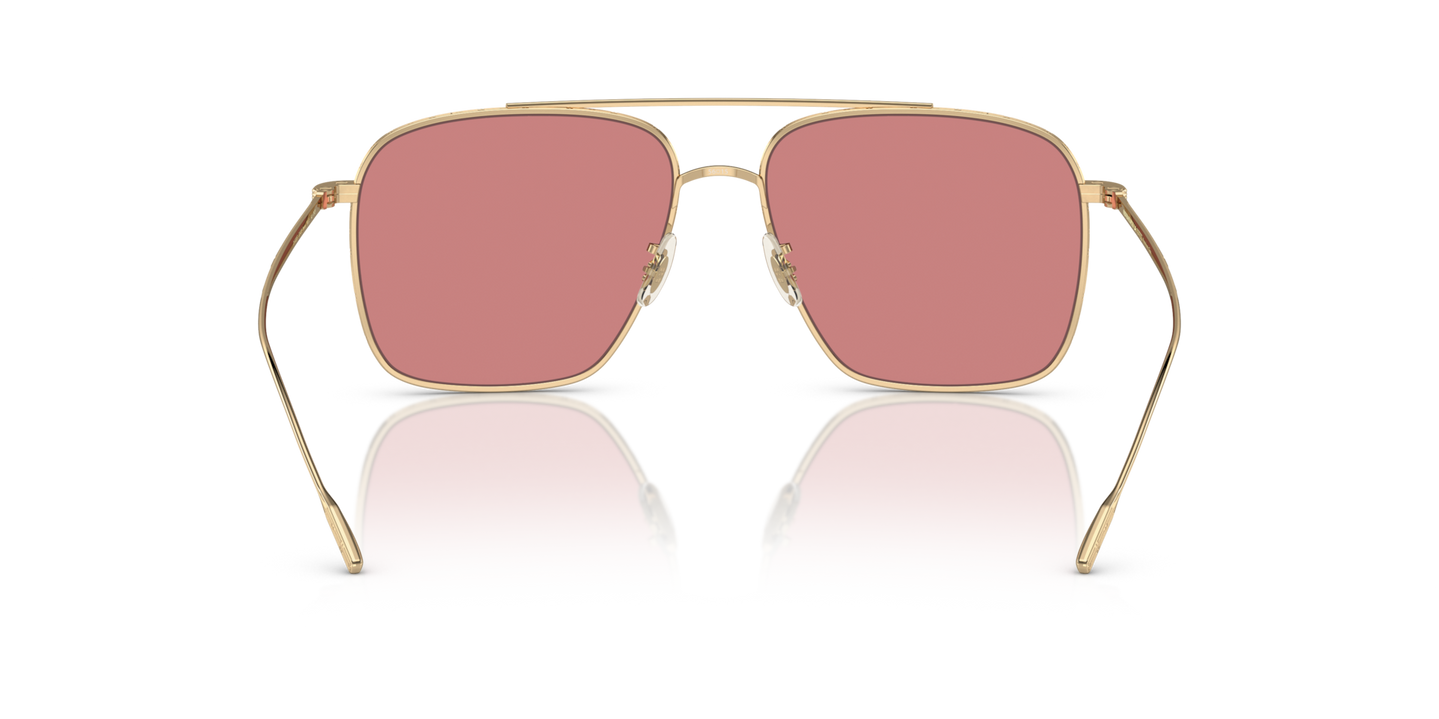 Oliver Peoples Dresner with Gold frame and Violet lenses - Image Nosepads