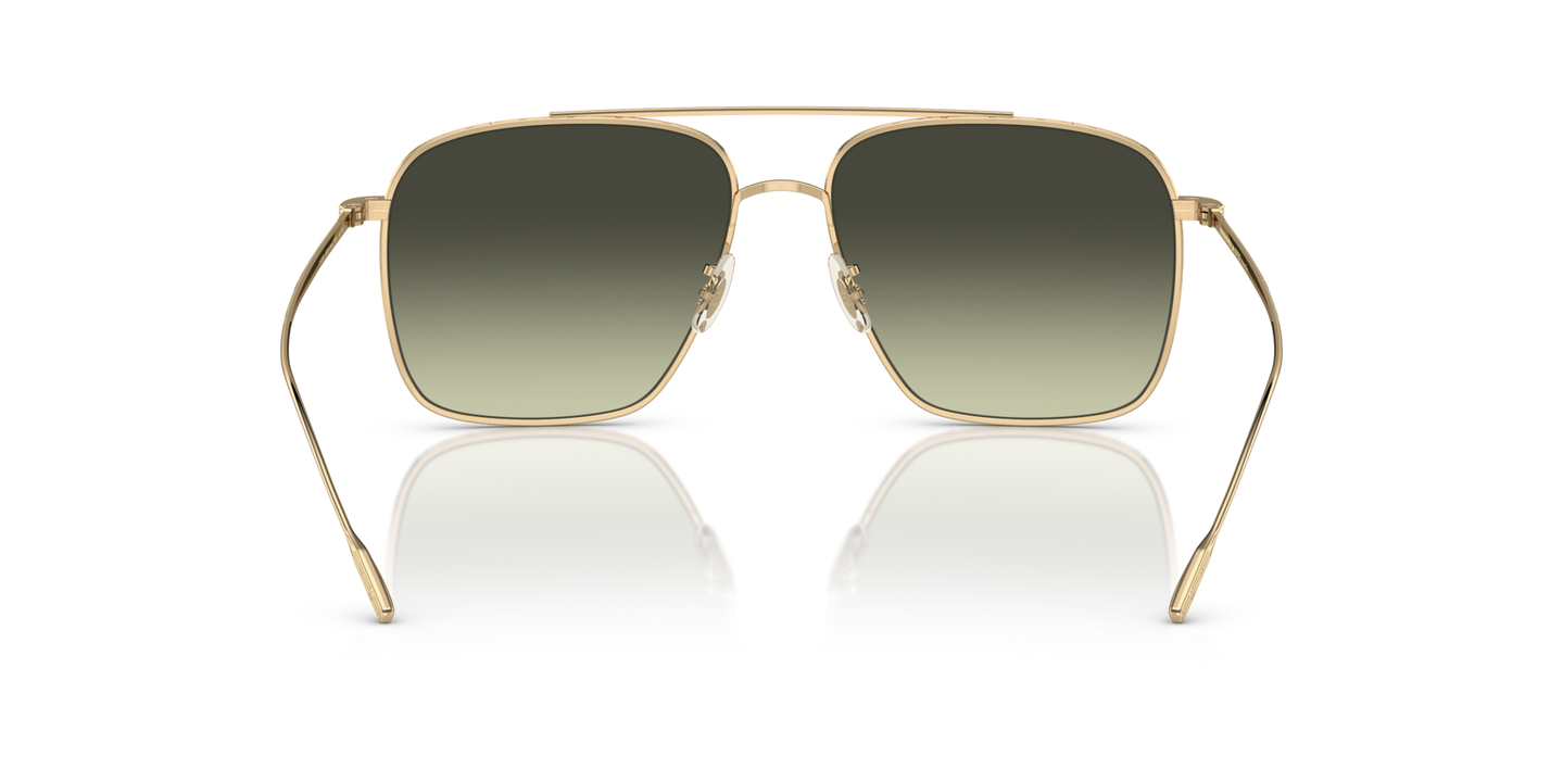 Sie Oliver Peoples Dresner mit Gold Gestell und Grün Gläsern - Bild Stegplättchen