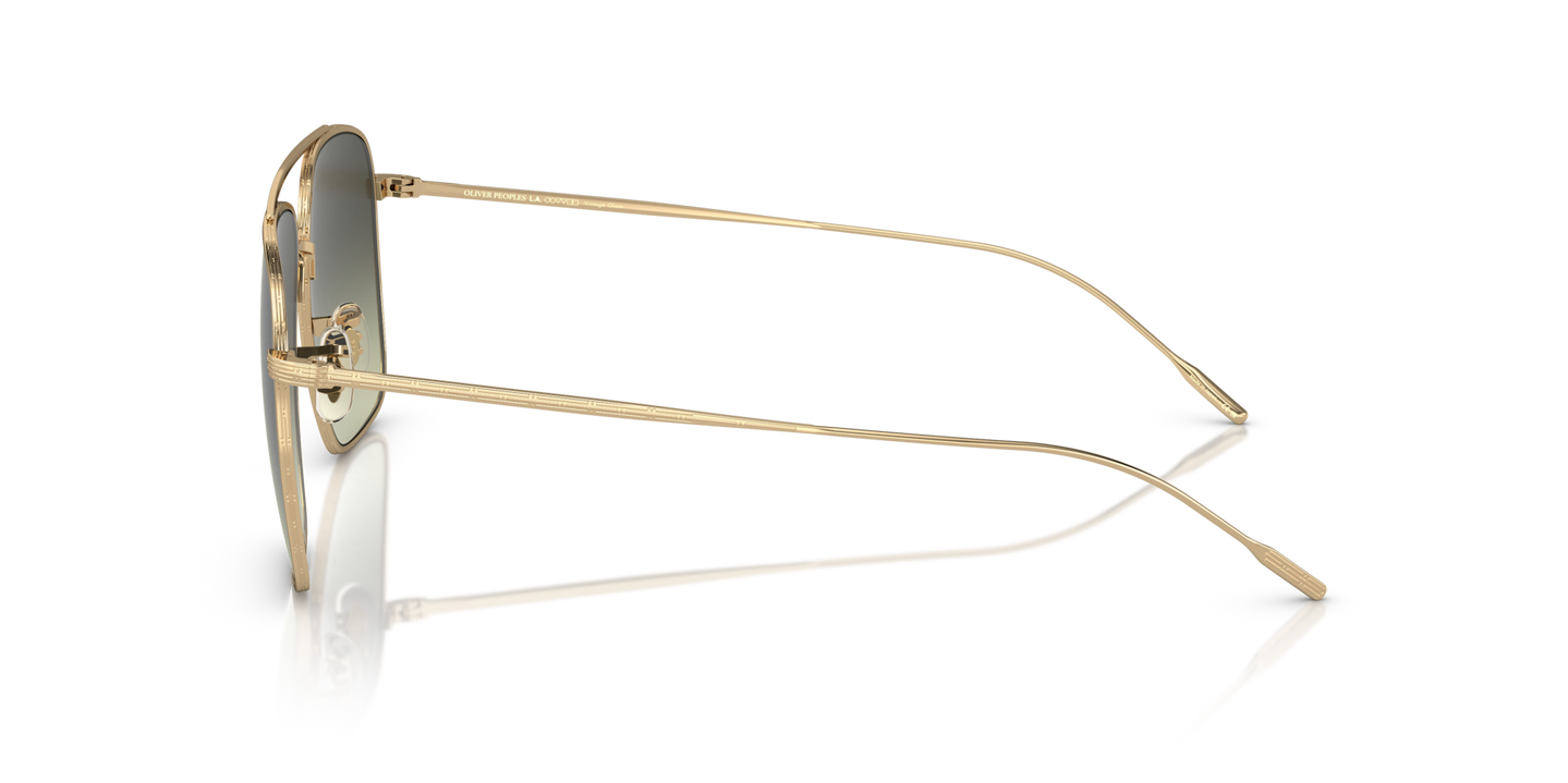 Sie Oliver Peoples Dresner mit Gold Gestell und Grün Gläsern - Bild Filigranarbeiten