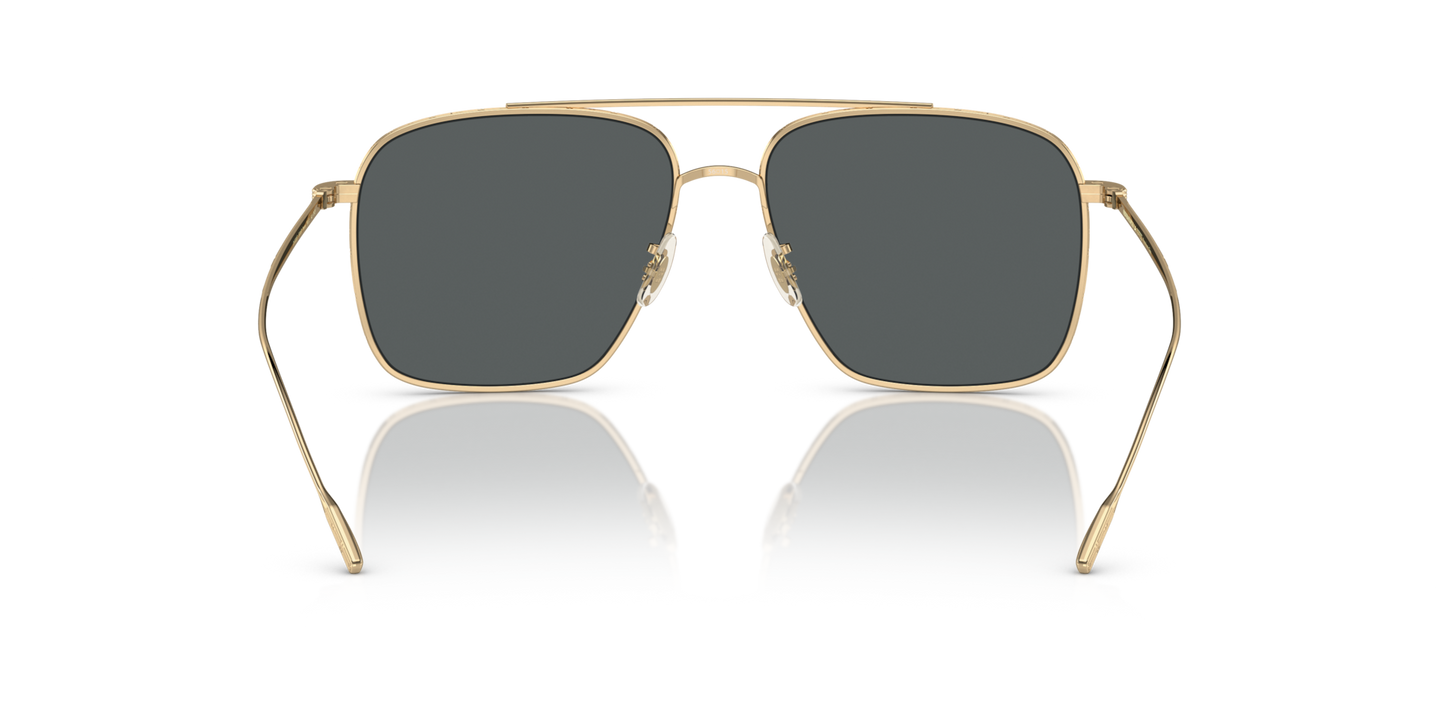 Oliver Peoples Dresner with Gold frame and Grey lenses - Image Nosepads
