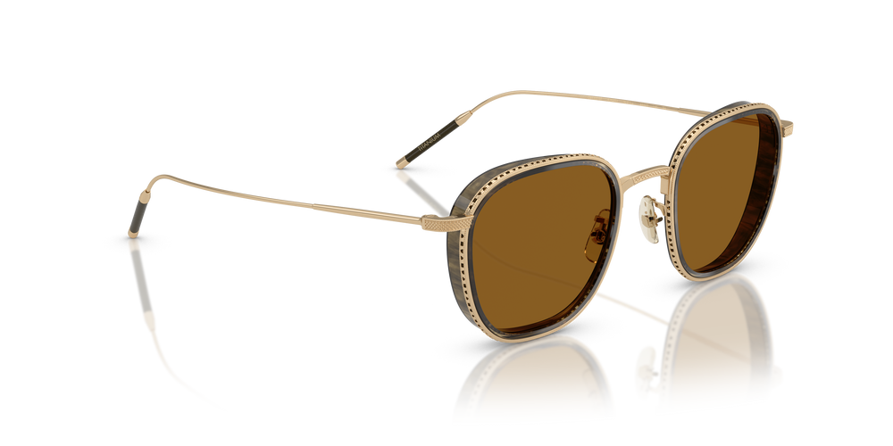 Oliver Peoples TK-9 Sun Gold Plated avec une monture Plaqué or 18k et des verres Brun - L'image 3