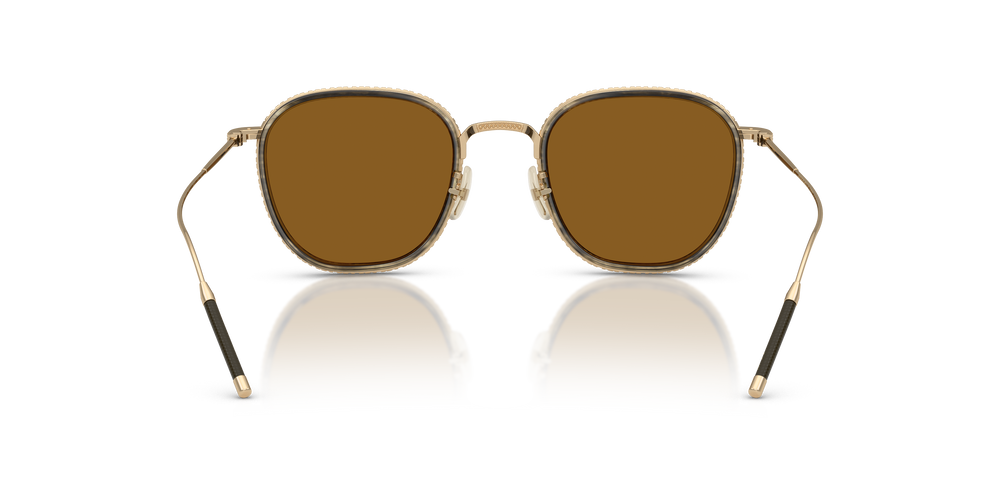 Oliver Peoples TK-9 Sun Gold Plated avec une monture Plaqué or 18k et des verres Brun - L'image 5
