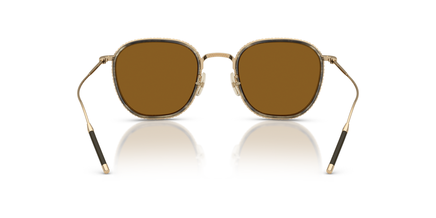 Oliver Peoples TK-9 Sun Gold Plated with 18k Gold Plated frame and Brown lenses - Image Nosepads
