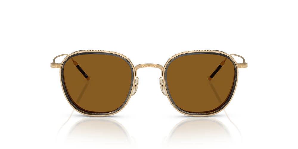 Oliver Peoples TK-9 Sun Gold Plated avec une monture Plaqué or 18k et des verres Brun - L'image 2