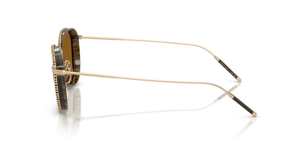 Oliver Peoples TK-9 Sun Gold Plated avec une monture Plaqué or 18k et des verres Brun - L'image 4