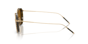 Oliver Peoples TK-9 Sun Gold Plated avec une monture Plaqué or 18k et des verres Brun - L'image 4