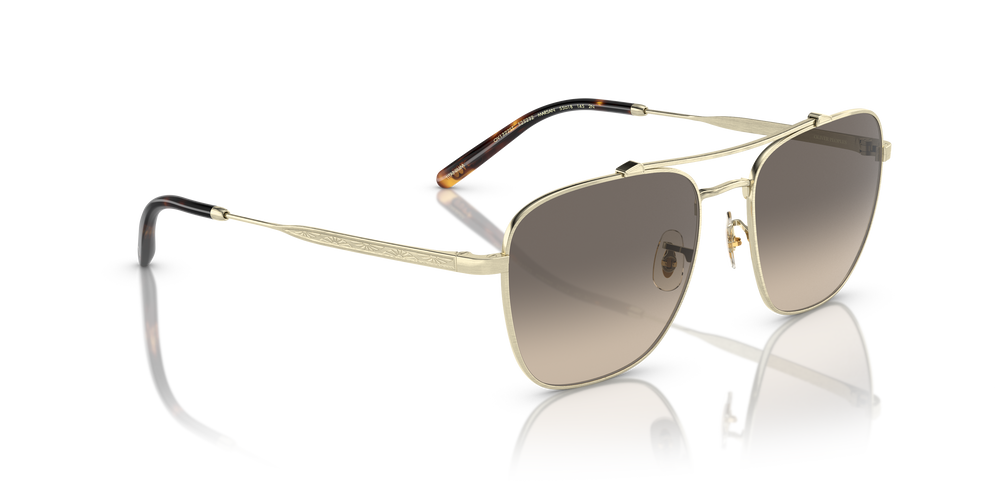 Oliver Peoples Marsan con montura Oro Cepillado y lentes Gris - El 3