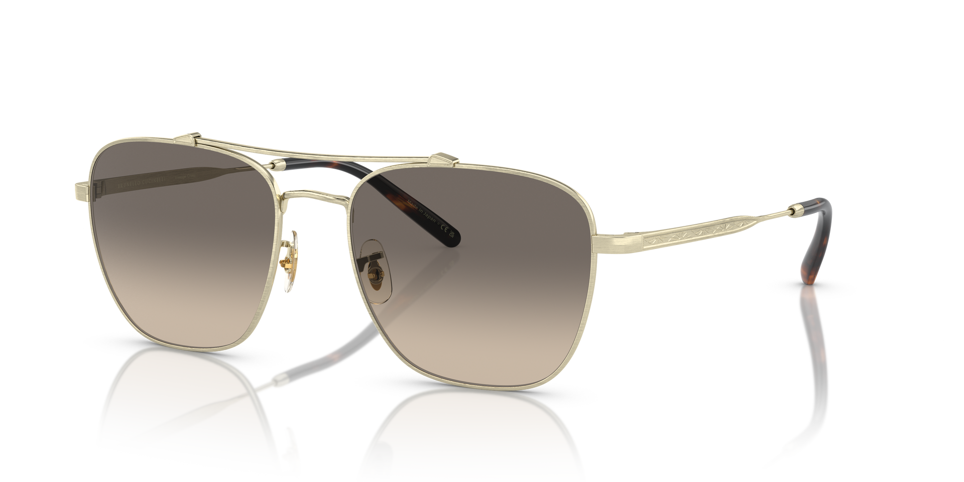 Oliver Peoples Marsan with Brushed Gold frame and Shale Gradient