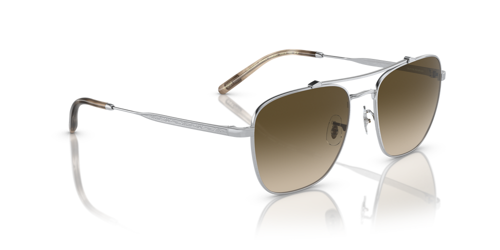 Oliver Peoples Marsan con montatura Argento Spazzolato e lenti  Verde - L'immagine 3