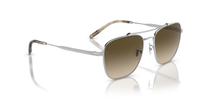 Oliver Peoples Marsan con montatura Argento Spazzolato e lenti  Verde - L'immagine 3