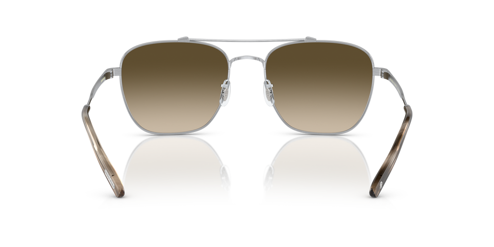 Oliver Peoples Marsan with Brushed Silver frame and Chrome Olive