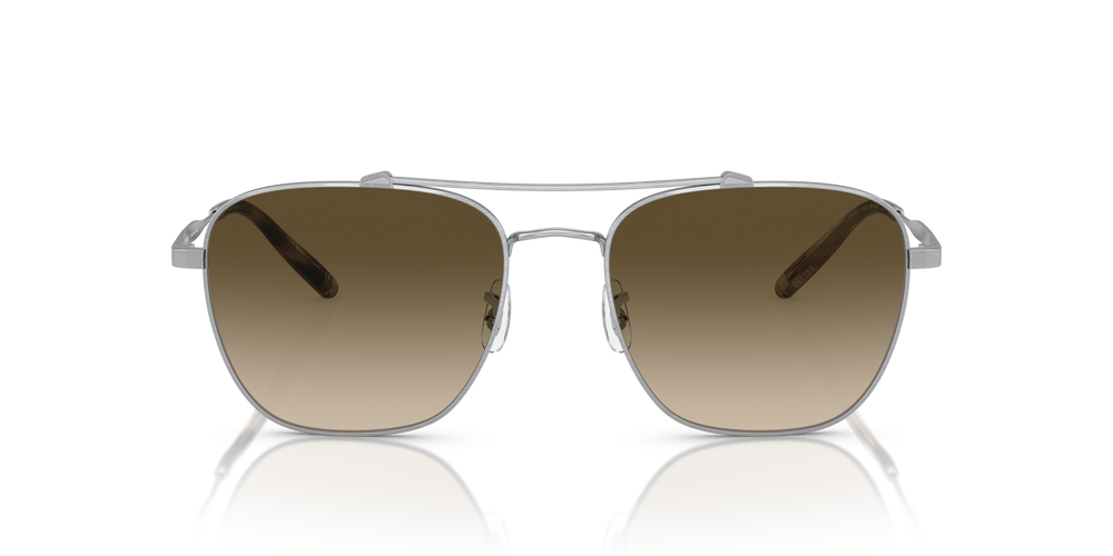 Oliver Peoples Marsan with Brushed Silver frame and Chrome Olive