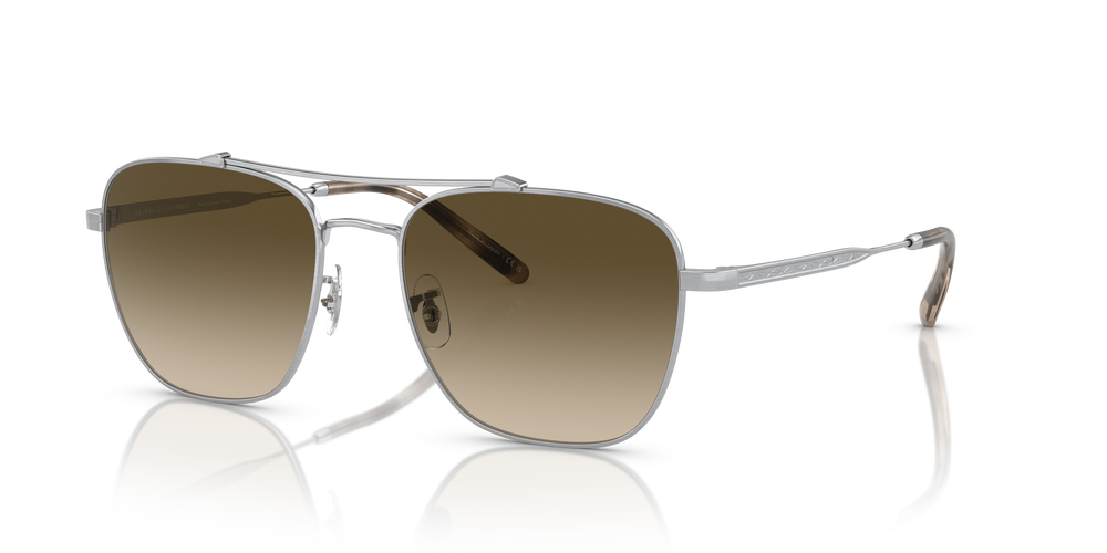 Oliver Peoples Marsan with Brushed Silver frame and Chrome Olive