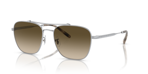 Oliver Peoples Marsan with Brushed Silver frame and Green lenses - Image 1