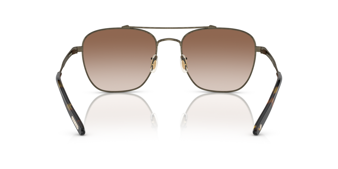 Oliver Peoples Marsan con montatura Oro Antico e lenti  Marrone - Immagine Naselli