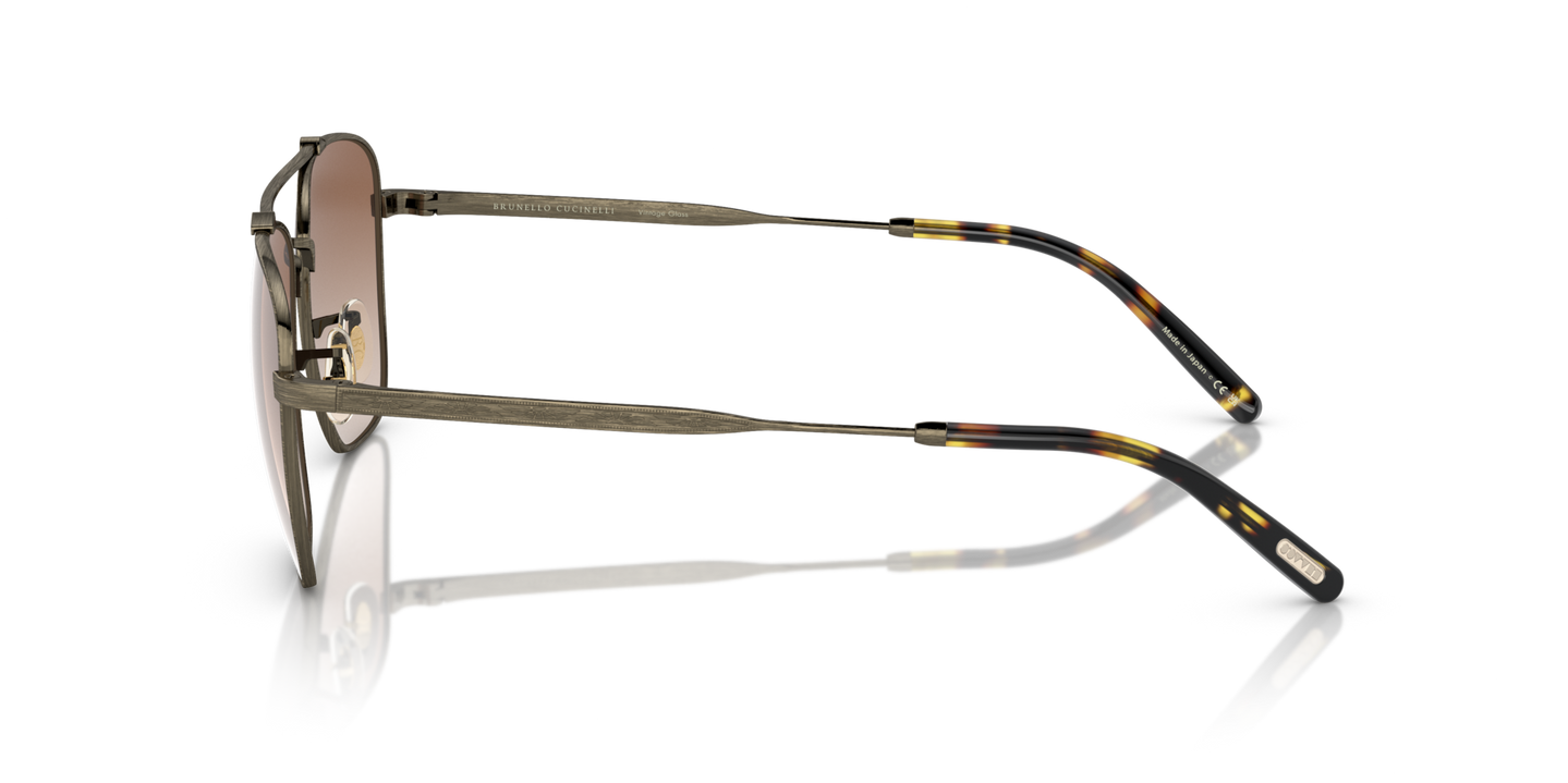 Oliver Peoples Marsan con montatura Oro Antico e lenti  Marrone - Immagine Filigrane
