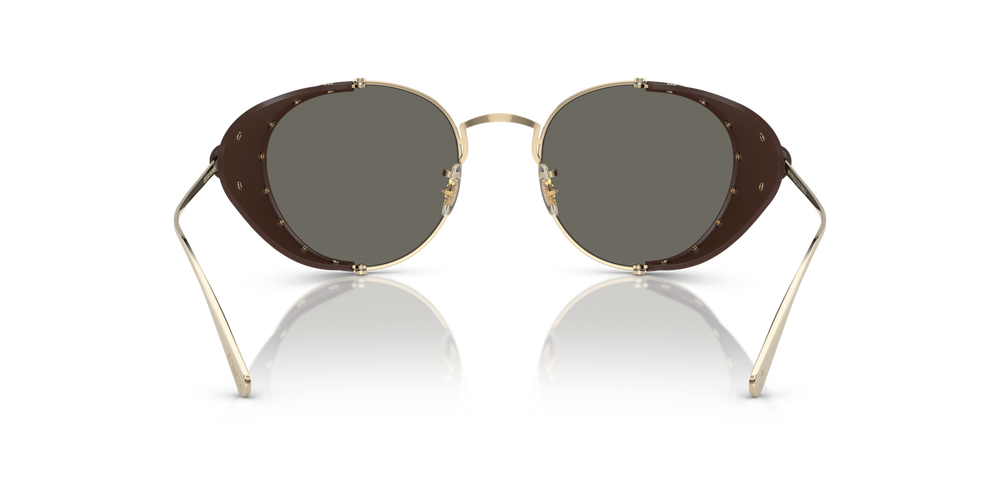 Oliver Peoples Cesarino-L with Gold/Sequoia Leather frame and Grey lenses - image 5