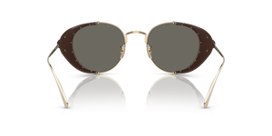 Oliver Peoples Cesarino-L with Gold/Sequoia Leather frame and Grey lenses - image 5