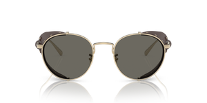 Oliver Peoples Cesarino-L con montura Gold/Sequoia Leather y lentes Gris - imagen 2